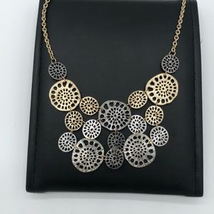 Multi Metal Bib Statement Necklace